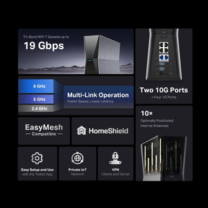 TP-Link Archer BE805 BE19000 Tri-Band Wi-Fi 7 Router - Mansa Computers