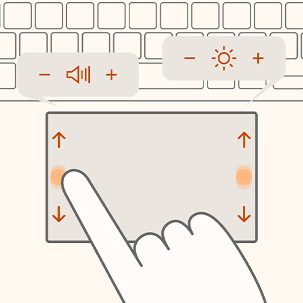 Slide along the left and right edges