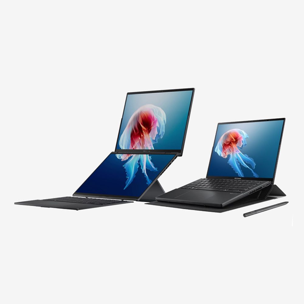 Pencil drawing, on a laptop