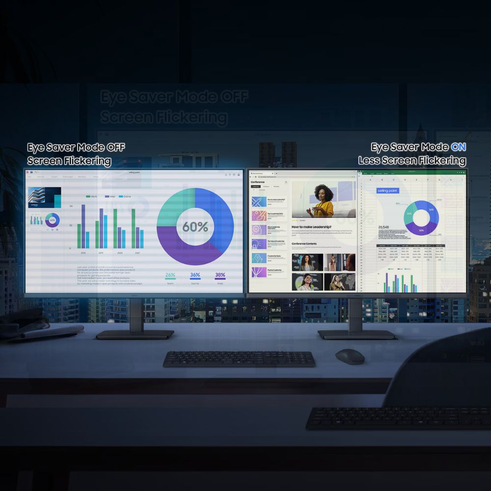 Eye Saver Mode & Less Screen Flickering