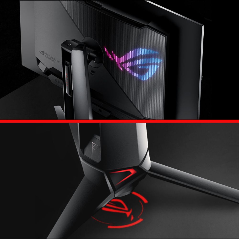 Futuristic, cyberpunk-inspired aesthetic and ROG Lighting Projection