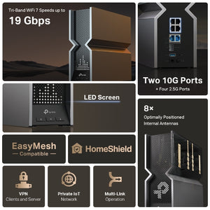 TP-Link Archer BE800 BE19000 Tri-Band Wi-Fi 7 Router - Mansa Computers