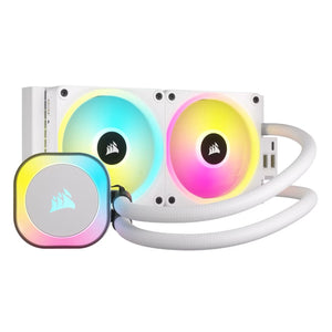 CORSAIR iCUE LINK H100i RGB White Liquid CPU Cooler - QX120 RGB Fans - 240mm Radiator - Mansa Computers