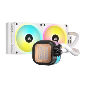 CORSAIR iCUE LINK H100i RGB White Liquid CPU Cooler - QX120 RGB Fans - 240mm Radiator - Mansa Computers