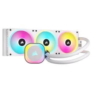 CORSAIR iCUE LINK H150i RGB White Liquid CPU Cooler - QX120 RGB Fans - 360mm Radiator - Mansa Computers
