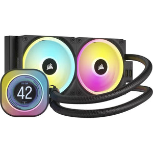 CORSAIR iCUE LINK H100i LCD Liquid CPU Cooler - QX120 RGB Fans - IPS LCD - 240mm Radiator - Mansa Computers