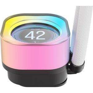 CORSAIR iCUE LINK H150i LCD Liquid CPU Cooler - QX120 RGB Fans - IPS LCD - 360mm Radiator - White - Mansa Computers