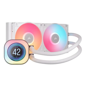 CORSAIR iCUE LINK TITAN 240 RX LCD Liquid CPU Cooler - White - Mansa Computers