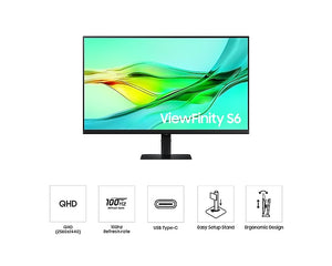 SAMSUNG 24” 100Hz S60UD ViewFinity S6 Adjustable QHD Monitor - Mansa Computers