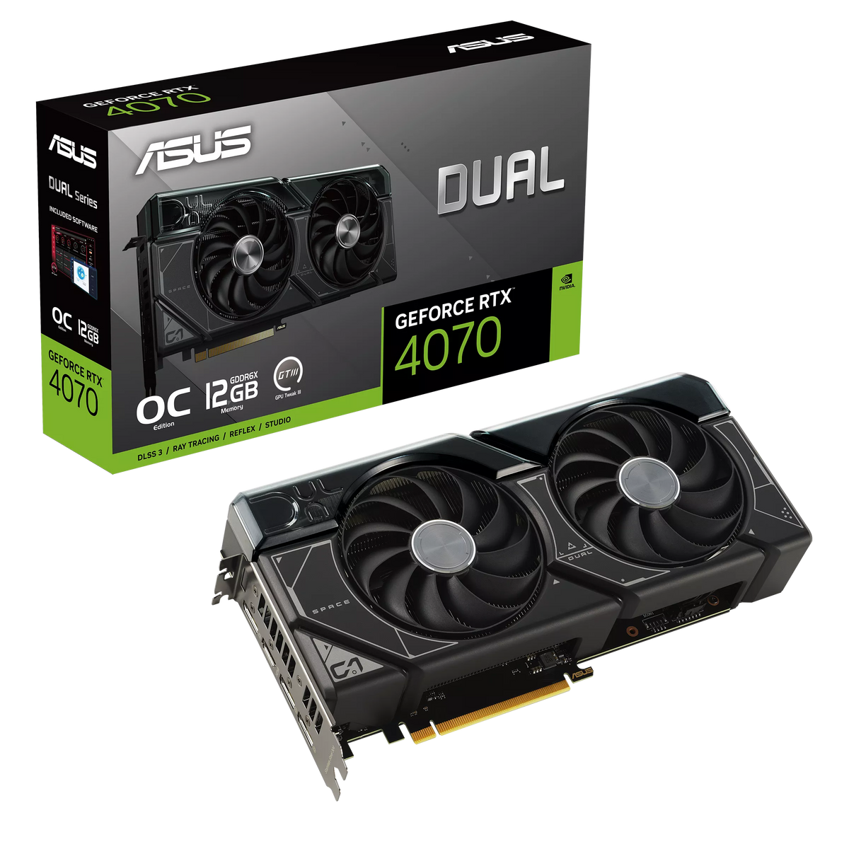 Asus RTX 4070 12 GB Dual OC Edition Nvidia GeForce GDDR6X