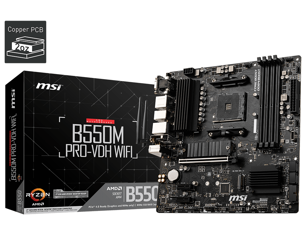 MSI B550M Pro-VDH Wi-Fi AM4 MATX Motherboard