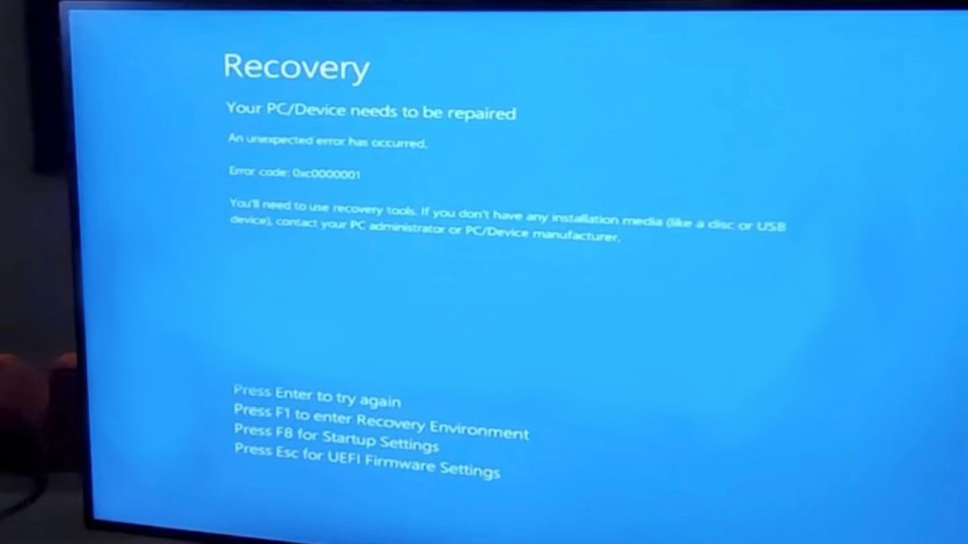 Onsite Repair - Stuck In Recovery Mode