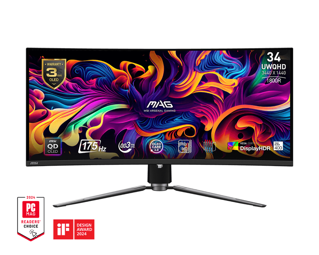 MSI ARSENAL GAMING 34" MAG 341CQP QD-OLED 175Hz Monitor - Mansa Computers