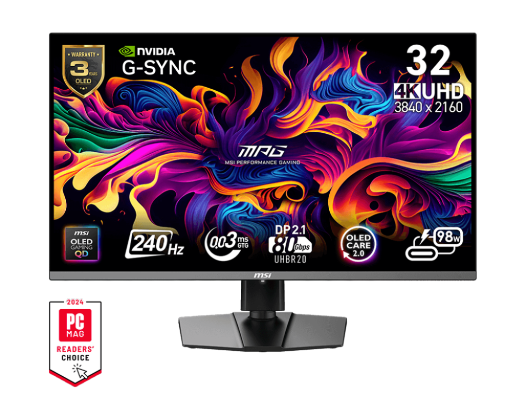 MSI PERFORMANCE GAMING 32" MPG 322URX QD-OLED 240Hz Monitor - Mansa Computers