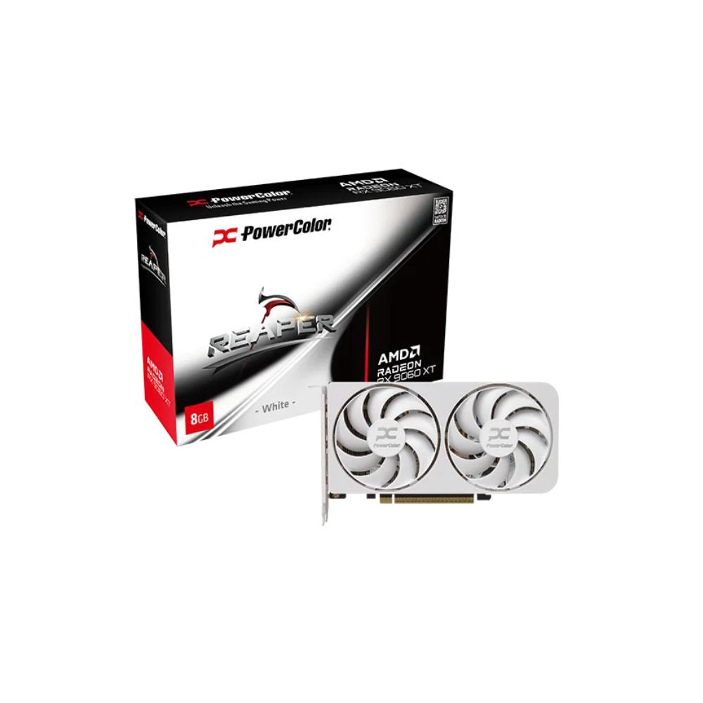 PowerColor RX 9060 XT Reaper White 8GB GDDR6 Graphic Card - Mansa Computers
