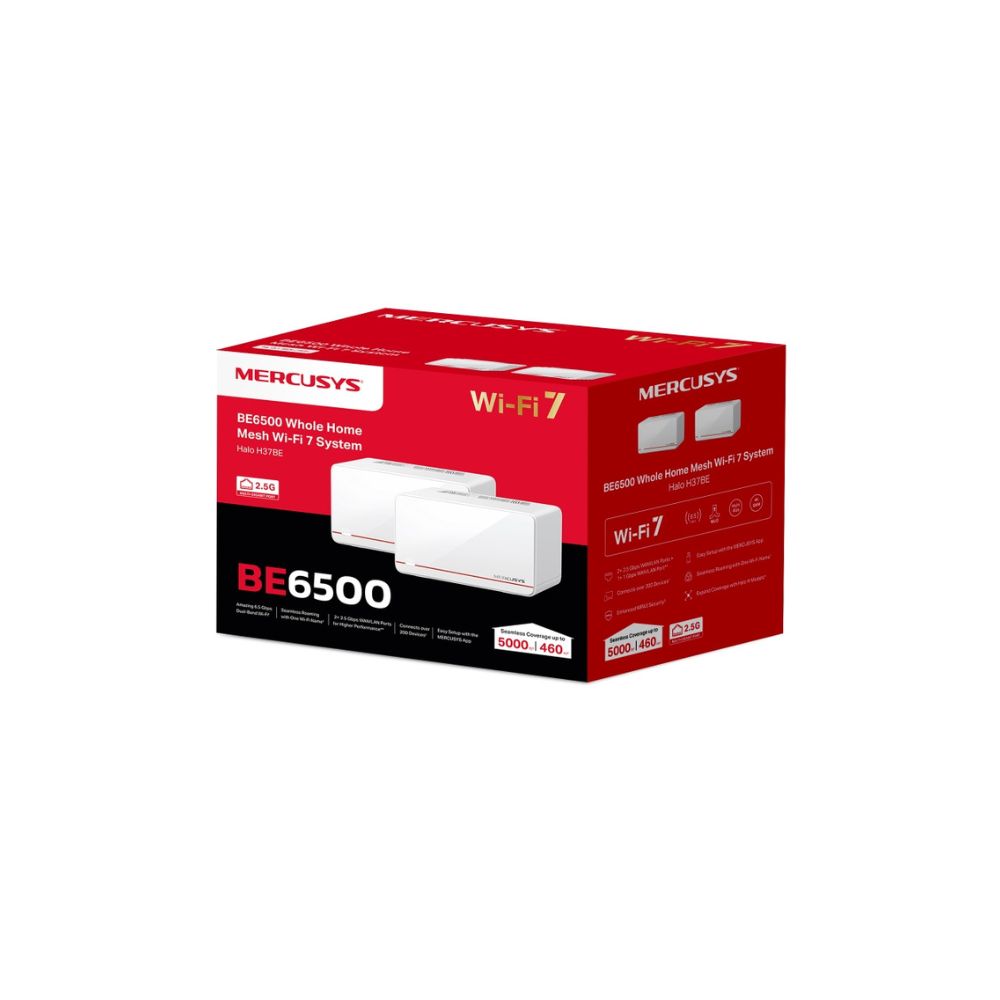 Mercusys Halo H37BE BE6500 Dual-Band Wi-Fi 7 Whole Home Mesh System (2-pack)