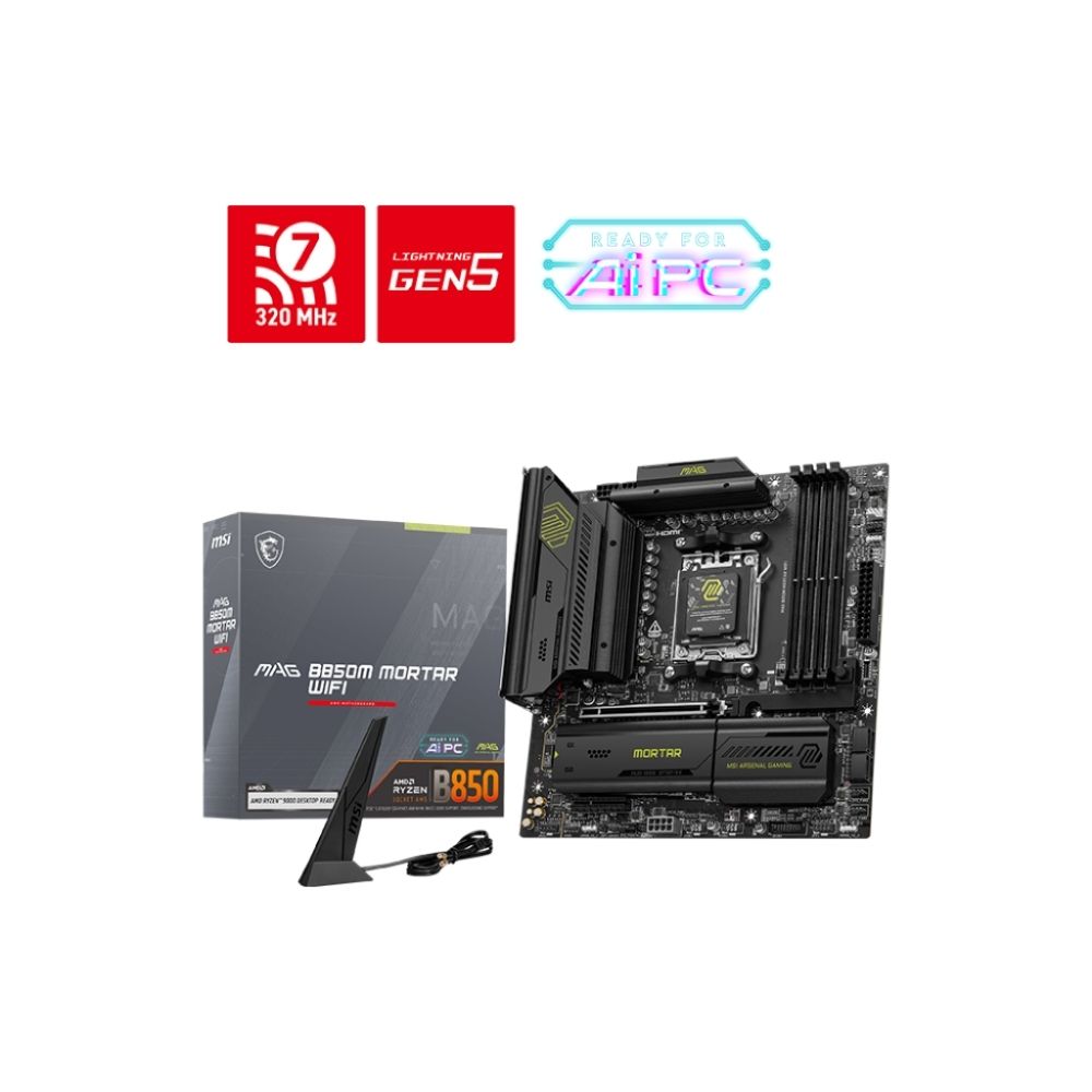 MSI MAG B850M MORTAR WIFI 7 & BLUETOOTH DDR5 MATX Motherboard