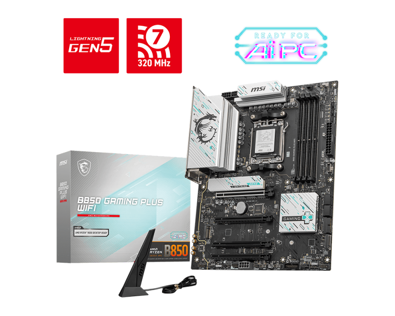 MSI B850 GAMING PLUS Wi-Fi 7 & Bluetooth DDR5 ATX Motherboard