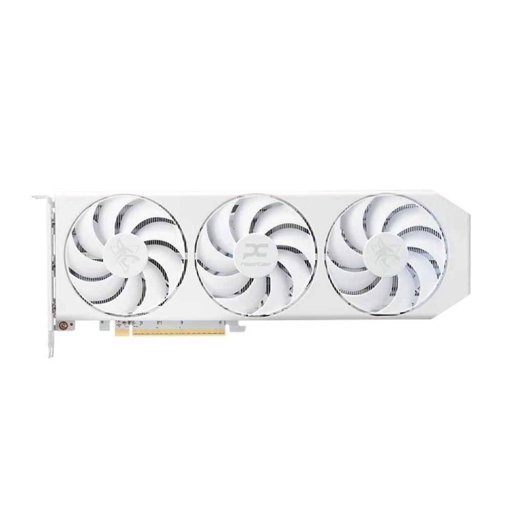 PowerColor RX 9060 XT Hellhound Spectral White OC 16GB GDDR6 Graphic Card - Mansa Computers