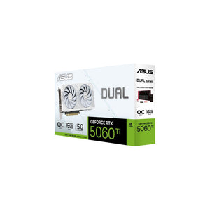 ASUS Dual RTX 5060 Ti OC – 16GB GDDR7 White Gaming GPU