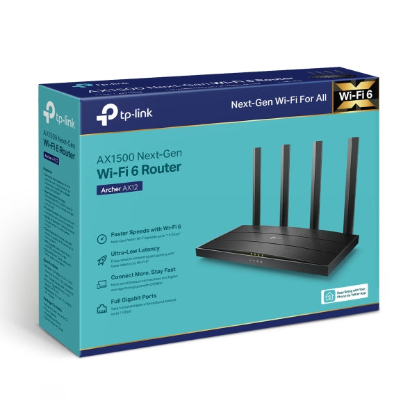 TP-Link Archer AX12 AX1500 Dual-Band Wi-Fi 6 Router - Mansa Computers