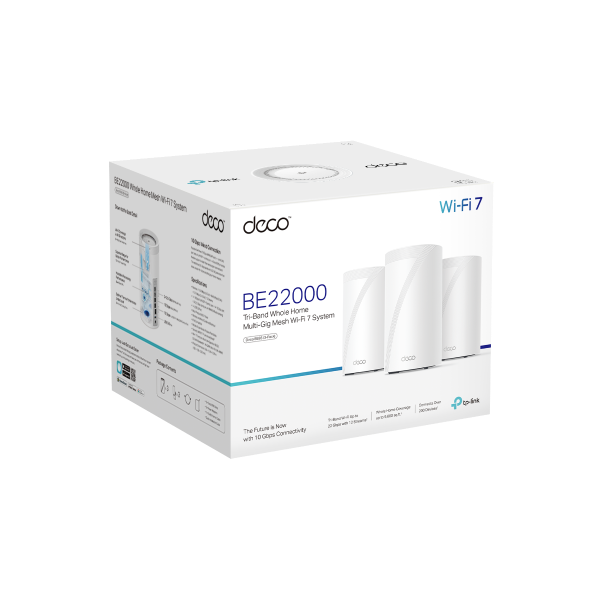 TP-Link Deco BE85 BE22000 Tri-Band Whole Home Mesh WiFi 7 System (3-pack) - Mansa Computers