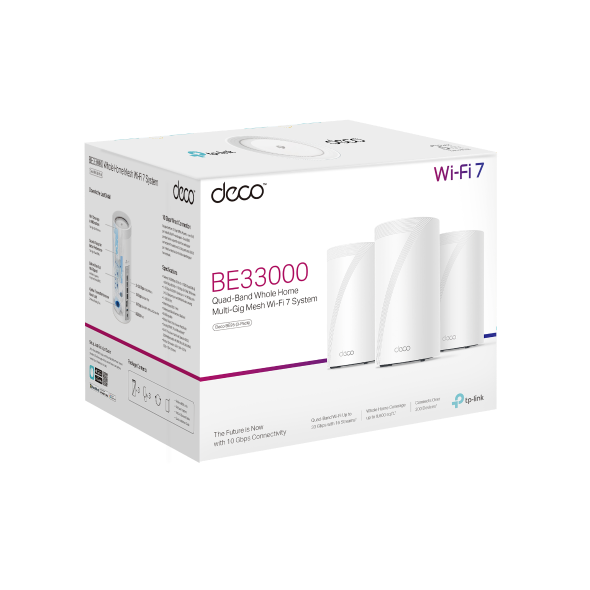 TP-Link Deco BE95 BE33000 Quad-Band Whole Home Mesh WiFi 7 System (3-pack) - Mansa Computers