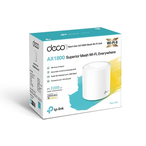 TP-Link Deco X20 AX1800 Whole Home Mesh Wi-Fi System (1-pack) - Mansa Computers