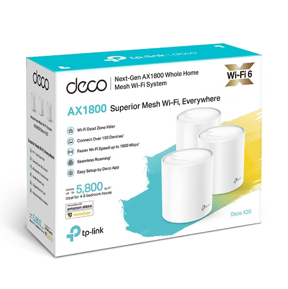 TP-Link Deco X20 AX1800 Whole Home Mesh Wi-Fi System (3-pack) - Mansa Computers