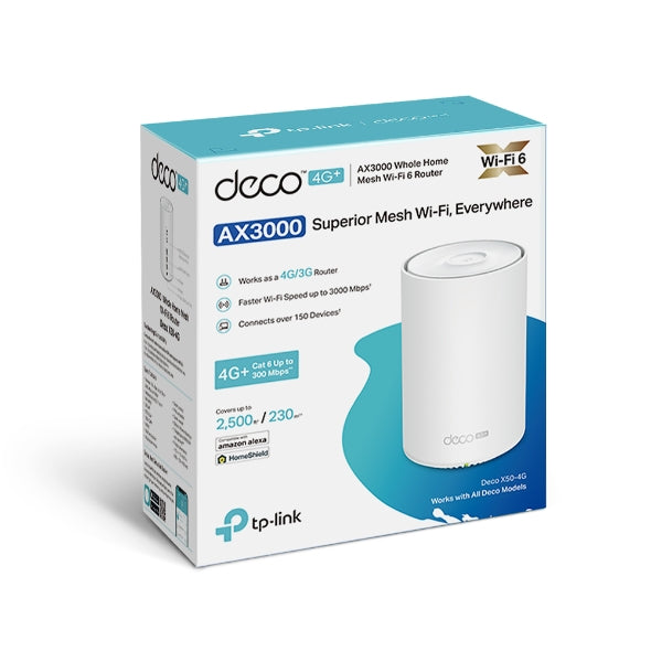 TP-Link Deco X50-4G 4G+ AX3000 Whole Home Mesh WiFi 6 Gateway (1-pack) - Mansa Computers