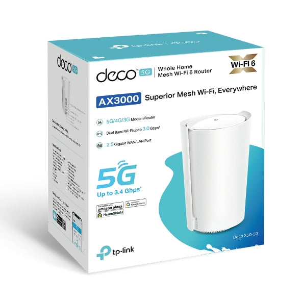 TP-Link Deco X50-5G 5G AX3000 Whole Home Mesh WiFi 6 Gateway (1-pack) - Mansa Computers