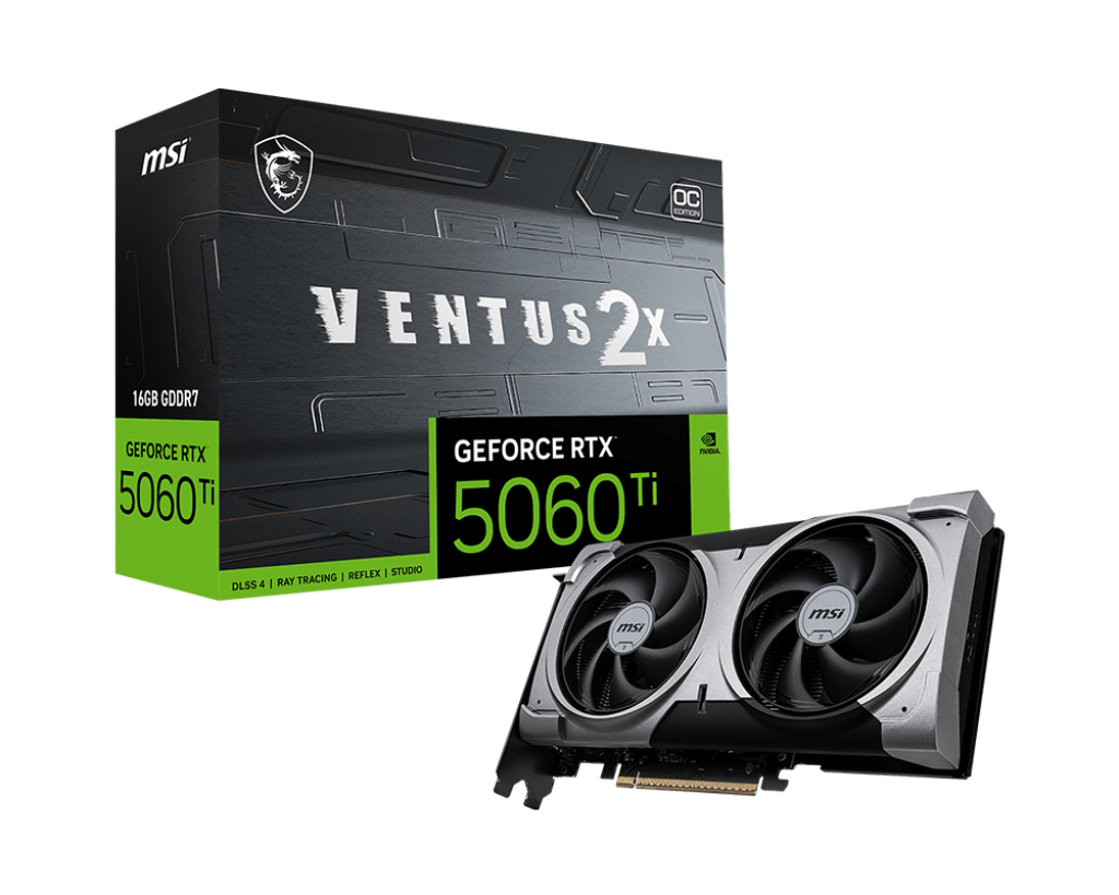 MSI GeForce RTX 5060 Ti 16G VENTUS 2X OC PLUS Graphics Card - Mansa Computers