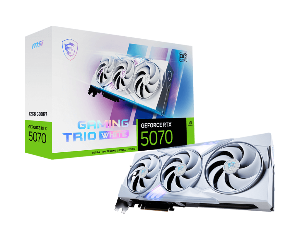 MSI GeForce RTX 5070 12GB Gaming Trio OC White Graphics Card - Mansa Computers