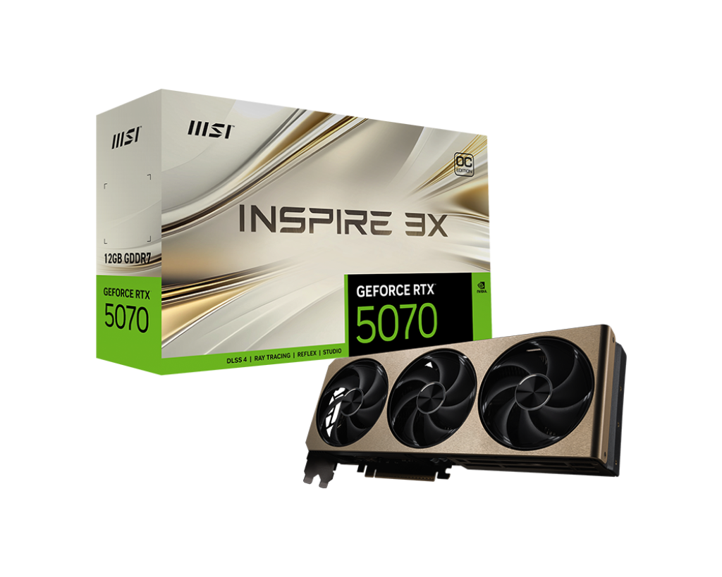 MSI GeForce RTX 5070 12G INSPIRE 3X OC Graphics Card - Mansa Computers