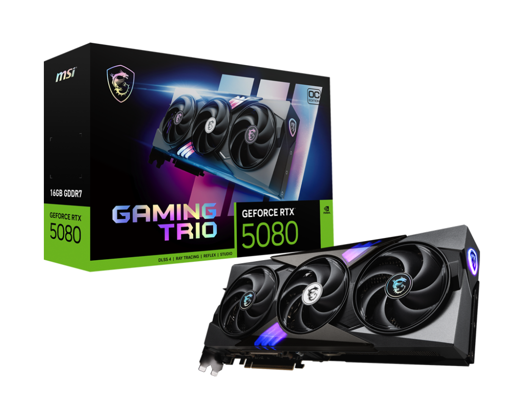 MSI GeForce RTX 5080 16GB Gaming Trio OC Graphics Card - Mansa Computers