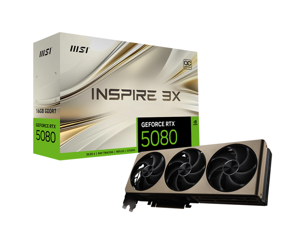 MSI GeForce RTX 5080 16G INSPIRE 3X OC Graphics Card - Mansa Computers