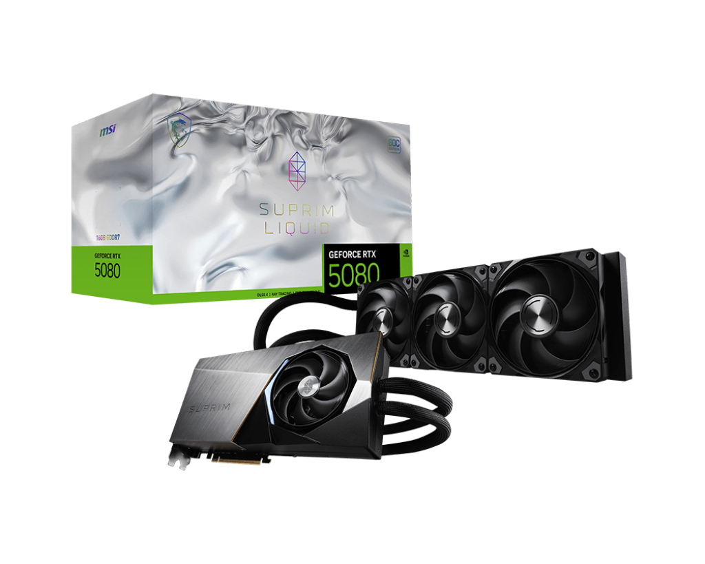 MSI GeForce RTX 5080 16G SUPRIM LIQUID SOC Graphics Card - Mansa Computers