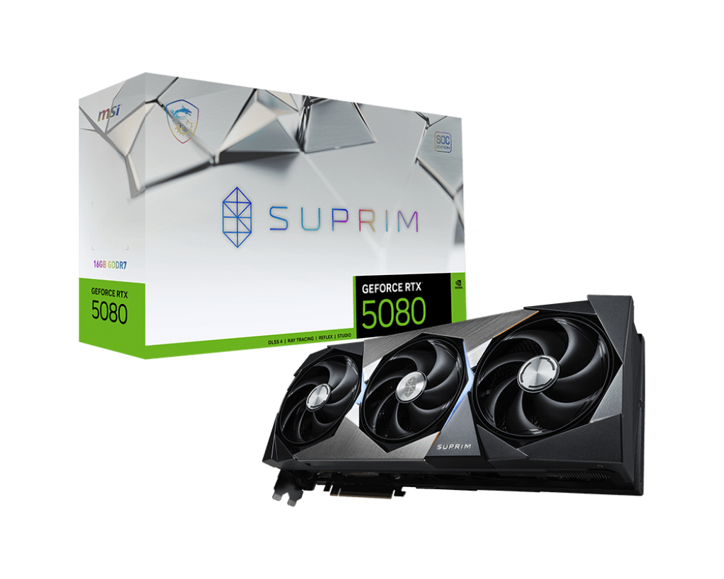 MSI GeForce RTX 5080 16G SUPRIM SOC Graphics Card - Mansa Computers