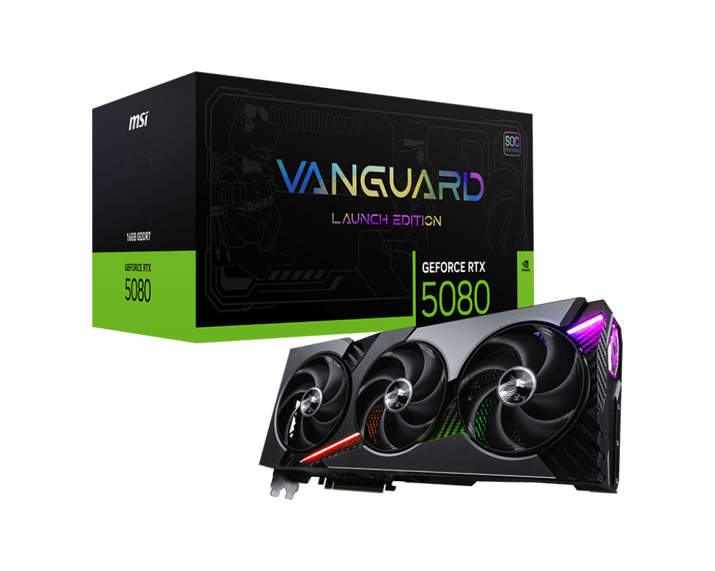 MSI GeForce RTX 5080 16G VANGUARD SOC LAUNCH EDITION Graphics Card - Mansa Computers