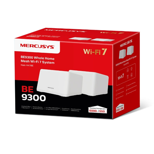 Mercusys Halo H47BE BE9300 Whole Home Mesh Wi-Fi 7 System Router - Mansa Computers