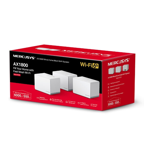 Mercusys Halo H70X AX1800 Whole Home Mesh WiFi 6 System Router (3-pack) - Mansa Computers