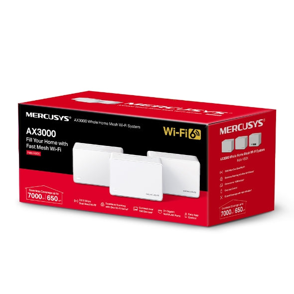 Mercusys Halo H80X AX3000 Whole Home Mesh WiFi 6 System Router (3-pack)