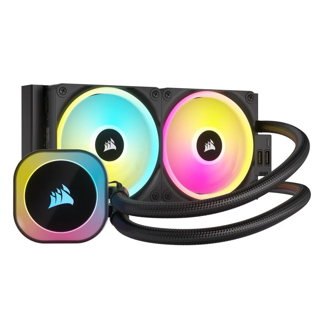 CORSAIR iCUE LINK H100i RGB Liquid CPU Cooler - QX120 RGB Fans - 240mm Radiator - Mansa Computers
