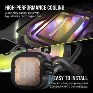 CORSAIR iCUE LINK H100i RGB Liquid CPU Cooler - QX120 RGB Fans - 240mm Radiator