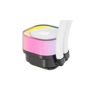 CORSAIR iCUE LINK H100i RGB White Liquid CPU Cooler - QX120 RGB Fans - 240mm Radiator