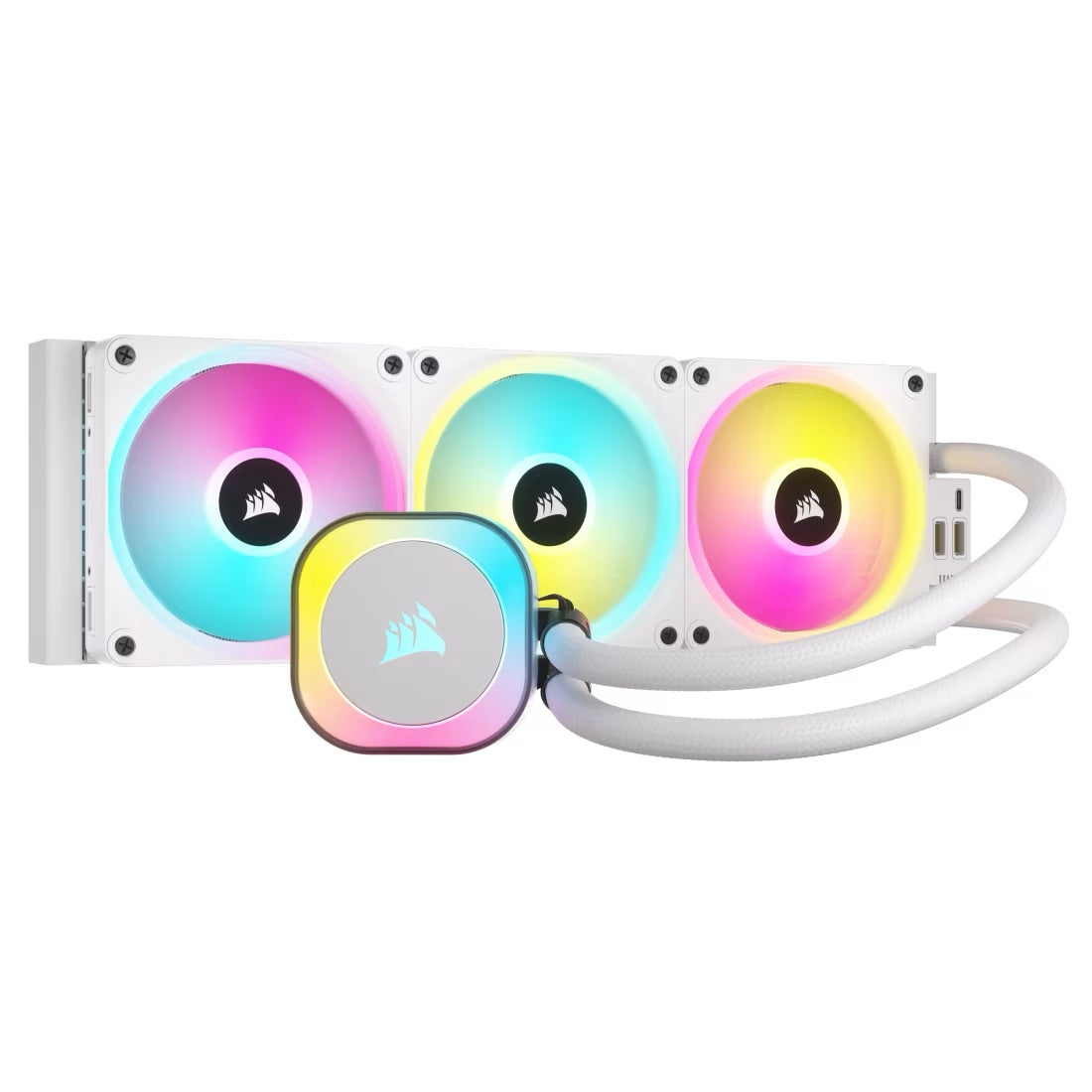 CORSAIR iCUE LINK H150i RGB White Liquid CPU Cooler - QX120 RGB Fans - 360mm Radiator - Mansa Computers