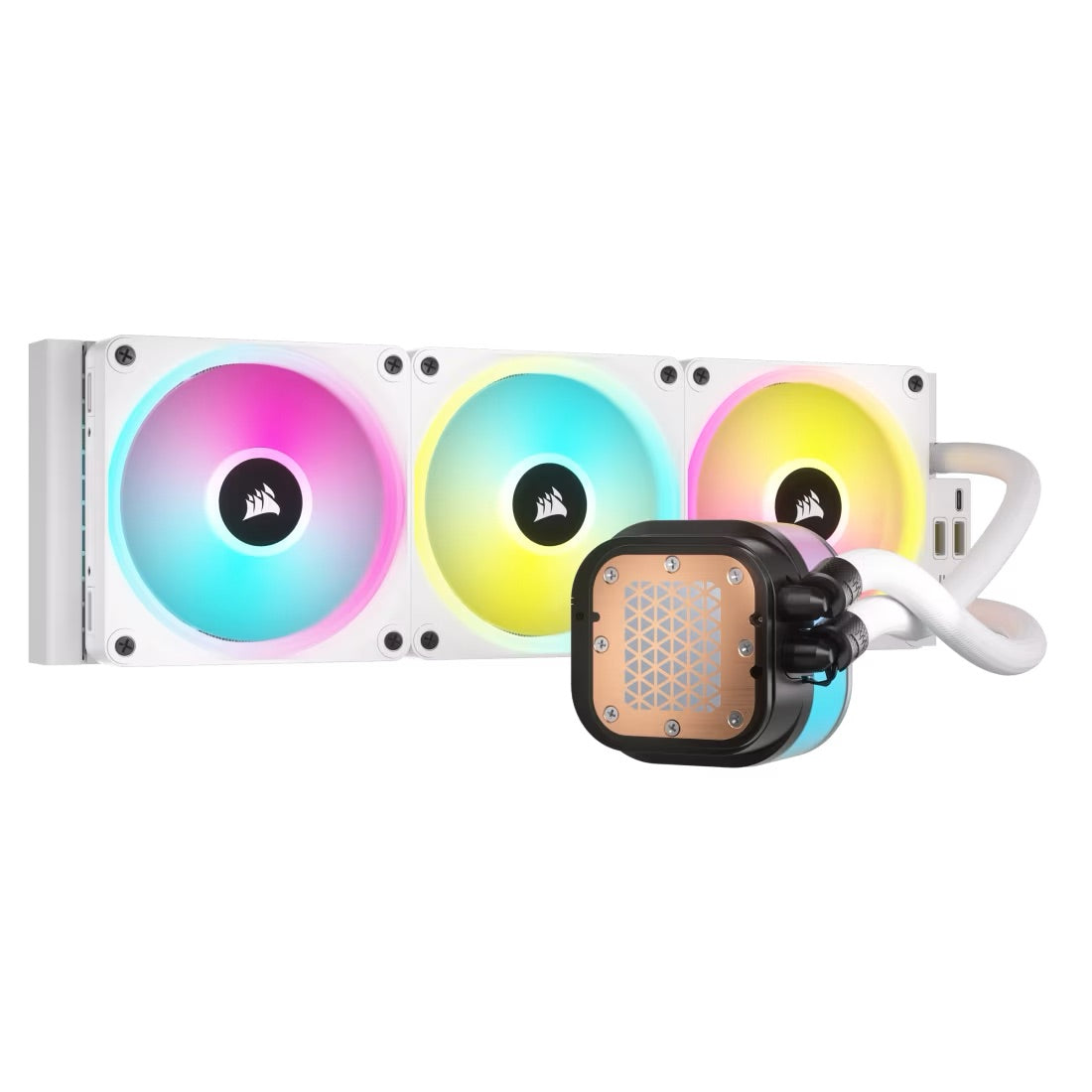 CORSAIR iCUE LINK H150i RGB White Liquid CPU Cooler - QX120 RGB Fans - 360mm Radiator - Mansa Computers