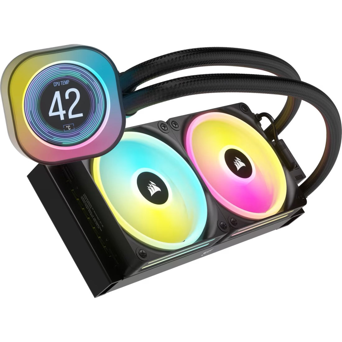 CORSAIR iCUE LINK H100i LCD Liquid CPU Cooler - QX120 RGB Fans - IPS LCD - 240mm Radiator
