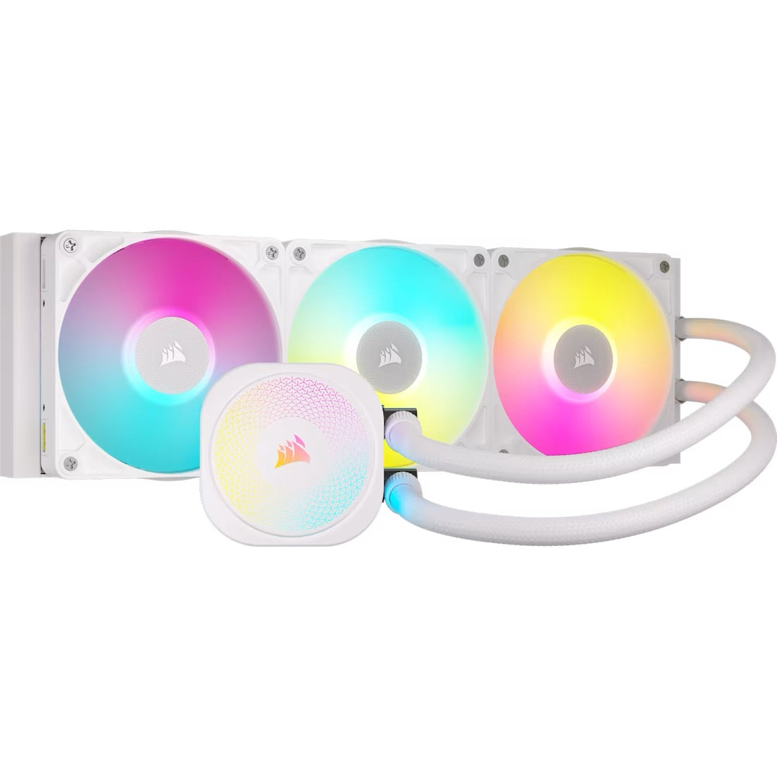 CORSAIR iCUE LINK TITAN 360 RX RGB Liquid CPU Cooler with RX120 RGB fans - White - Mansa Computers