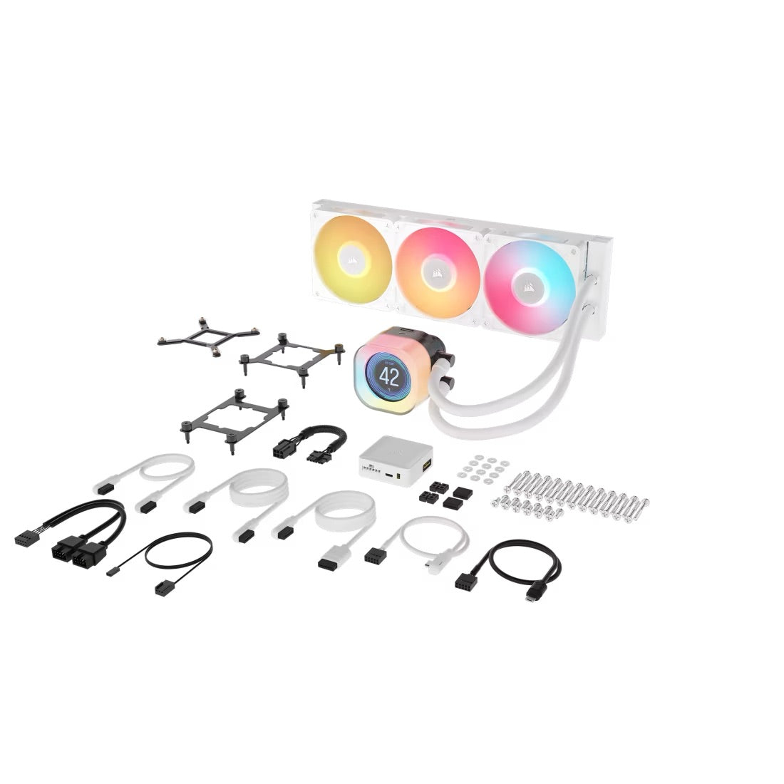 CORSAIR iCUE LINK TITAN 360 RX LCD Liquid CPU Cooler - White - Mansa Computers